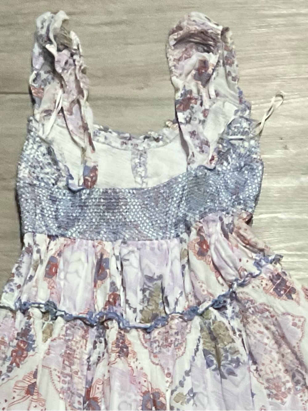 Free People Forever Favorite Lavender Paisley Smocked Maxi Dress Size Medium - Picture 10 of 16